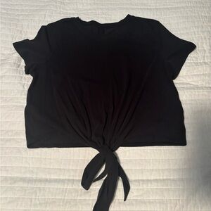 Lululemon Black Tie-Front Women's Crop Tee
